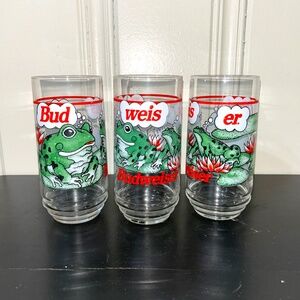 Vintage (1995) Bud-Weis_Er Glasses Set of Three (3)